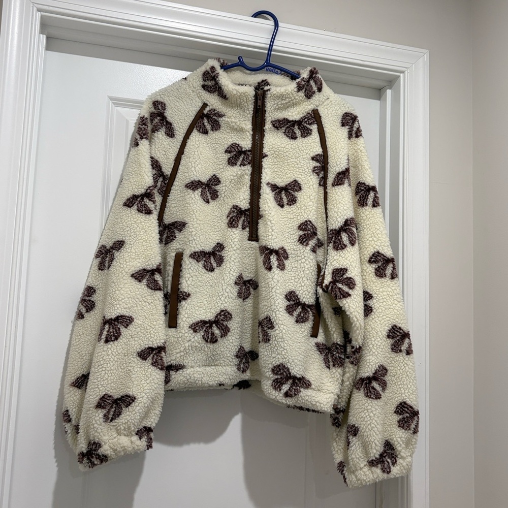 Cozy Cream and Brown Patterned Women's Sweater